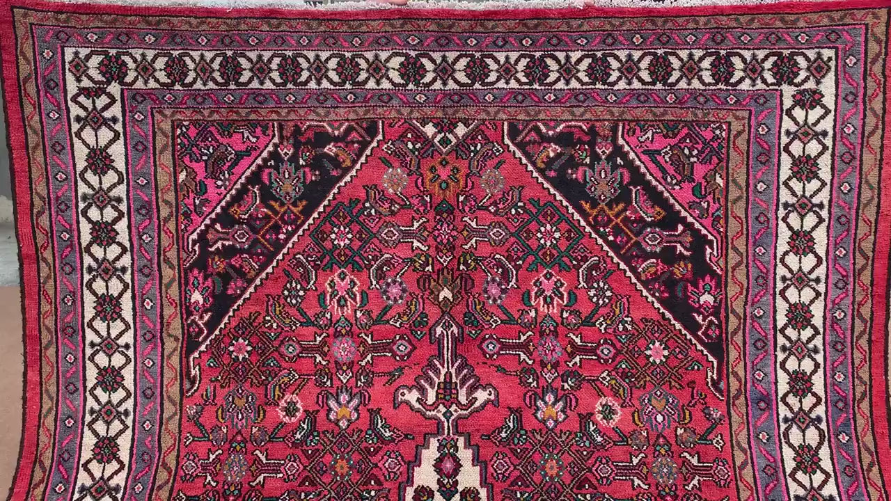 Vintage Collectors Rug 7x10 ft Handmade Afghan Rug Oriental Wool Rug Caucasian design Rug Turkmen Tribal Rug Antique Floral Rug Bedroom Rug.