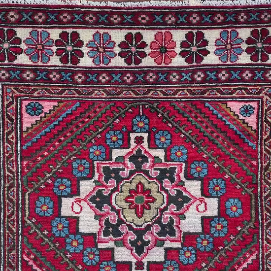 Amazing Afghan Runner Rug 4x10 Ft Hand Knotted Vintage Runner Rug, Geometric Oriental Rug, Turkmen Tribal Rug Hallway Runner Rug 110x310 Cm