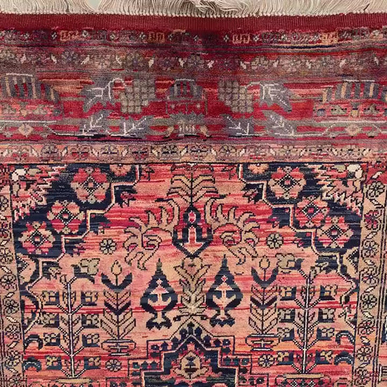 Vintage Rug, 3x5 Ft Afghan Hand Knotted Rug, Bukhara design Rug, Oriental Turkmen Rug, Good Pile Wool Rug, Best for Bedroom Living Room Rug.