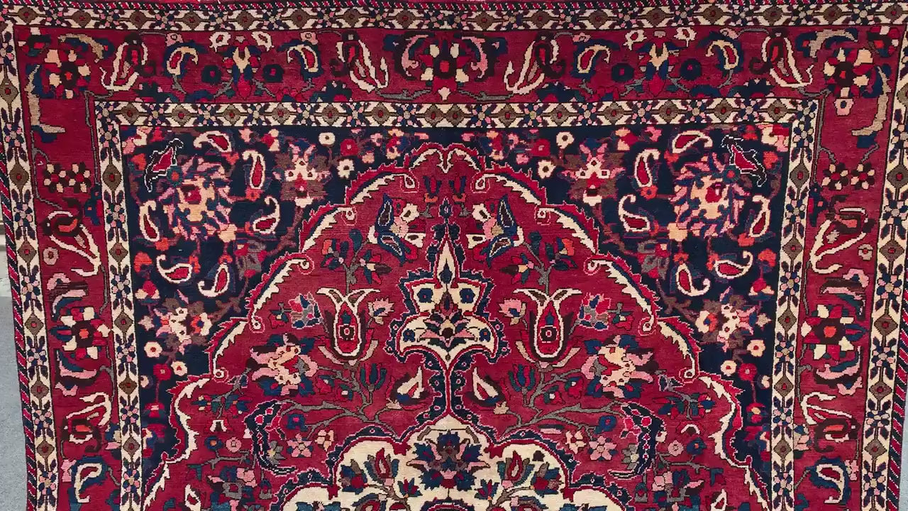 Antique Afghan Rug 7x10 Ft Hand knotted Wool Rug, Vintage Oriental Rug, Geometric Area Rug, Turkmen Tribal Rug, Dining Table Living Room Rug