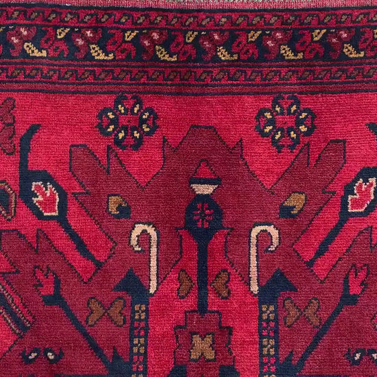 Bukhara Vintage Rug 3x4 ft Handmade Afghan Rug Khal Muhammadi design Bukhara Rug, Tribal Wool Area Rug Oriental Rug Kitchen Rug Bedroom Rug.