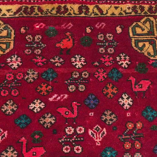 Antique Caucasian Rug 3x5 ft Afghan Handmade Rug Pictorial Floral Rug Vintage Oriental Rug Tribal Wool Area Rug Bedroom Rug Kitchen Rug etc.