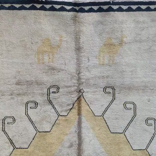 6x8 Ft Beige Yellow Silk Rug, Afghan Handmade Silk Rug, Geometric Area Rug, Turkmen Silk Rug, Fine Quality Rug, Bedroom Rug Living Room Rug.