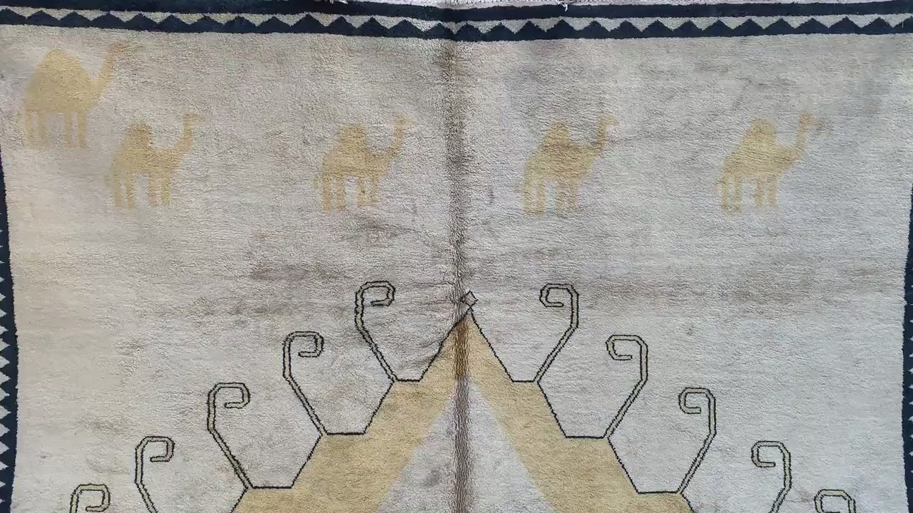 6x8 Ft Beige Yellow Silk Rug, Afghan Handmade Silk Rug, Geometric Area Rug, Turkmen Silk Rug, Fine Quality Rug, Bedroom Rug Living Room Rug.