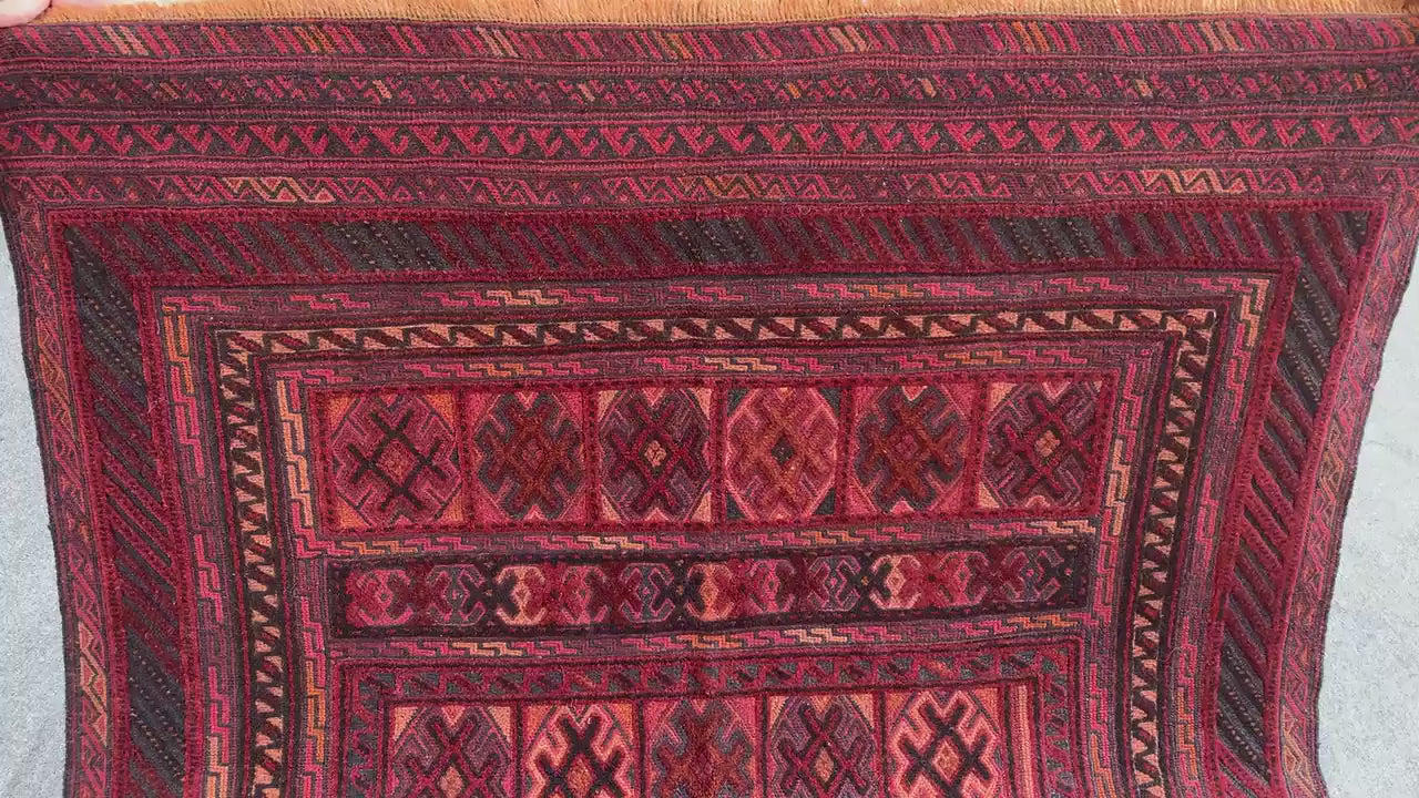 4x4 Ft Amazing Afghan kilim Rug, Hand knotted Herati kilim Rug, Barjasta design Rug, Oriental kilim Rug, Rugs for Bedroom Rug, Hallway Rug.