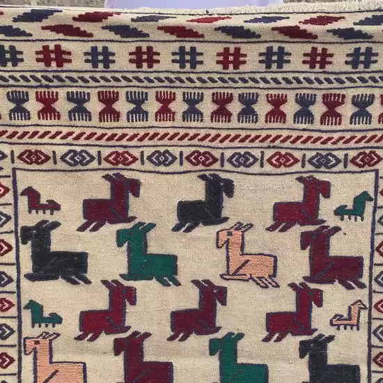4x6 Ft Vintage Soumak kilim Rug, Afghan Handmade kilim Rug, Pictorial Kilim Rug, Oriental Rug, Wall Decor Rug, Rugs for Bedroom Hallway Rug.