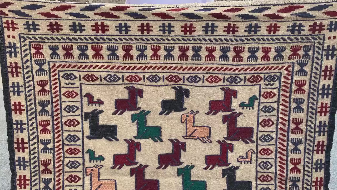 4x6 Ft Vintage Soumak kilim Rug, Afghan Handmade kilim Rug, Pictorial Kilim Rug, Oriental Rug, Wall Decor Rug, Rugs for Bedroom Hallway Rug.