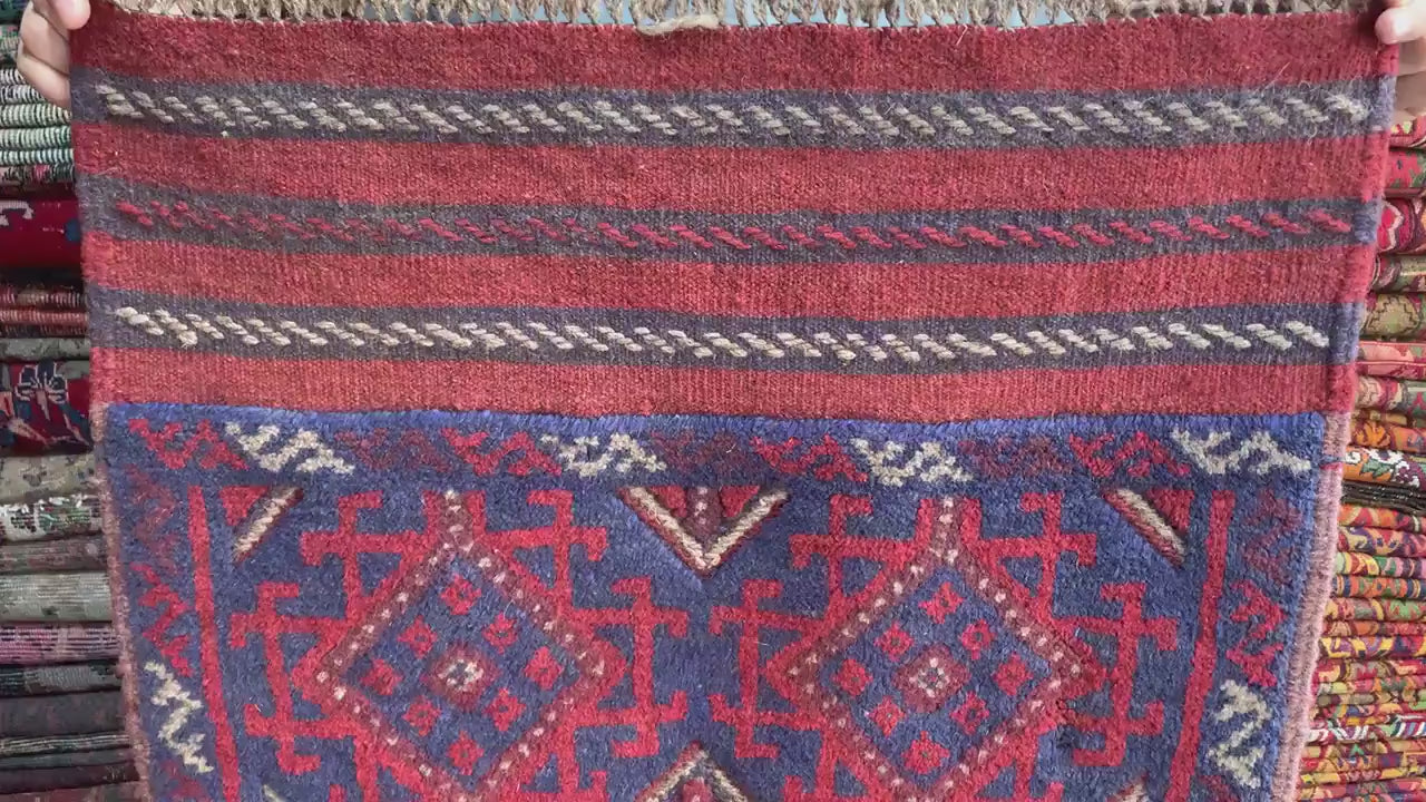 2x8 Ft Vintage Runner Rug, Afghan Hand Knotted Runner Rug, Mashwani Runner Rug, Geometric Area Rug, Oriental Wool Rug, Hallway Runner Rug.