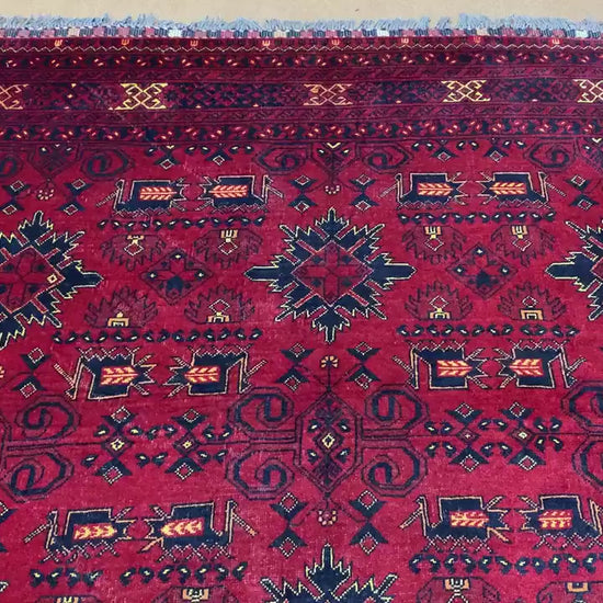 6x9 ft Vintage Afghan Rug Handmade Wool Rug, Kalisaye design Khal Muhammadi Rug Oriental Khamyab Rug 200x290 cm Bedroom Rug Living Room Rug.