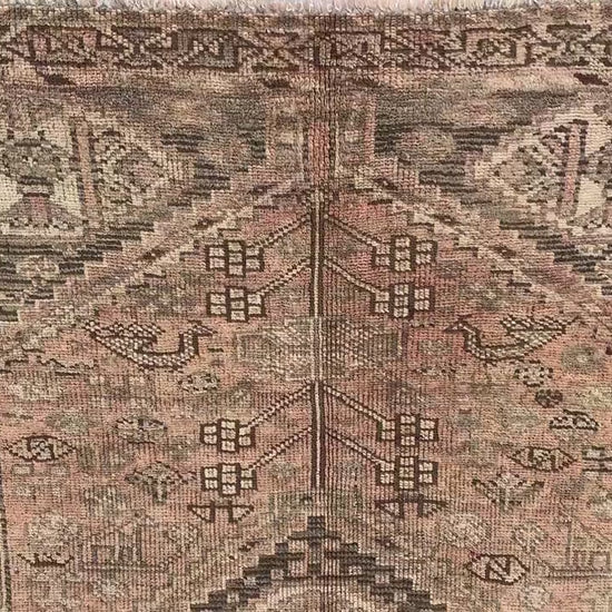 Antique Afghan Rug, 4x5 Ft Caucasian design Rug, Hand knotted Vintage Rug, Oriental Wool Rug, Tribal Area Rug, Rugs for Bedroom Hallway Rug.