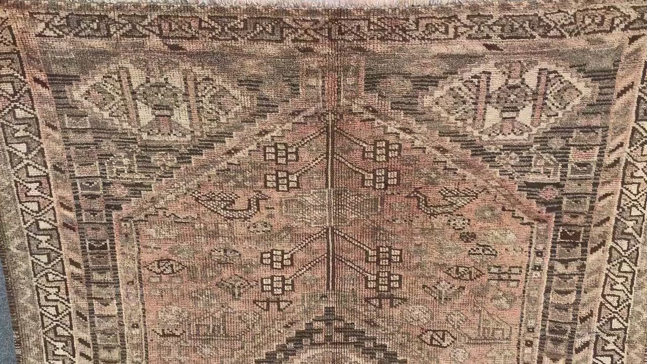 Antique Afghan Rug, 4x5 Ft Caucasian design Rug, Hand knotted Vintage Rug, Oriental Wool Rug, Tribal Area Rug, Rugs for Bedroom Hallway Rug.