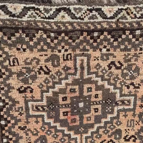 3x8 Ft Runner Antique Rug, Caucasian Runner Rug, Afghan Hand knotted Wool Rug, Vintage Oriental Rug, Turkmen Tribal Rug, Hallway Runner Rug.