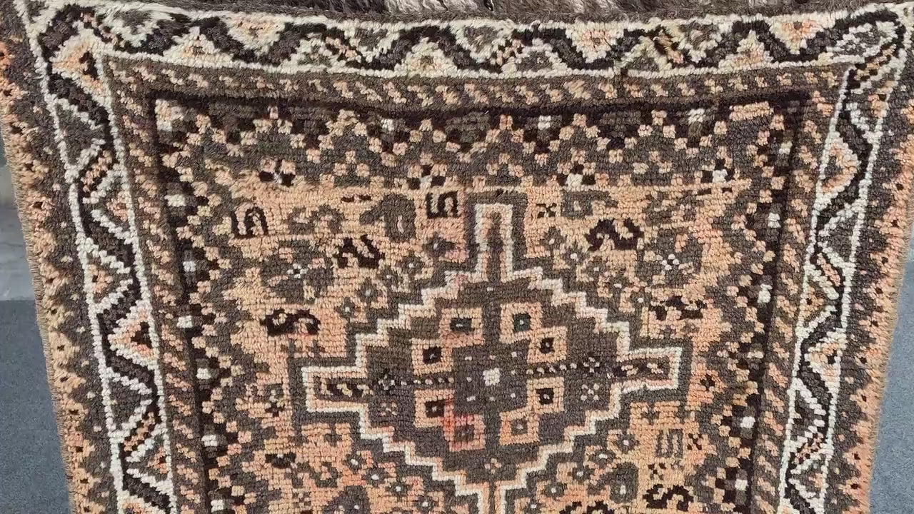 3x8 Ft Runner Antique Rug, Caucasian Runner Rug, Afghan Hand knotted Wool Rug, Vintage Oriental Rug, Turkmen Tribal Rug, Hallway Runner Rug.