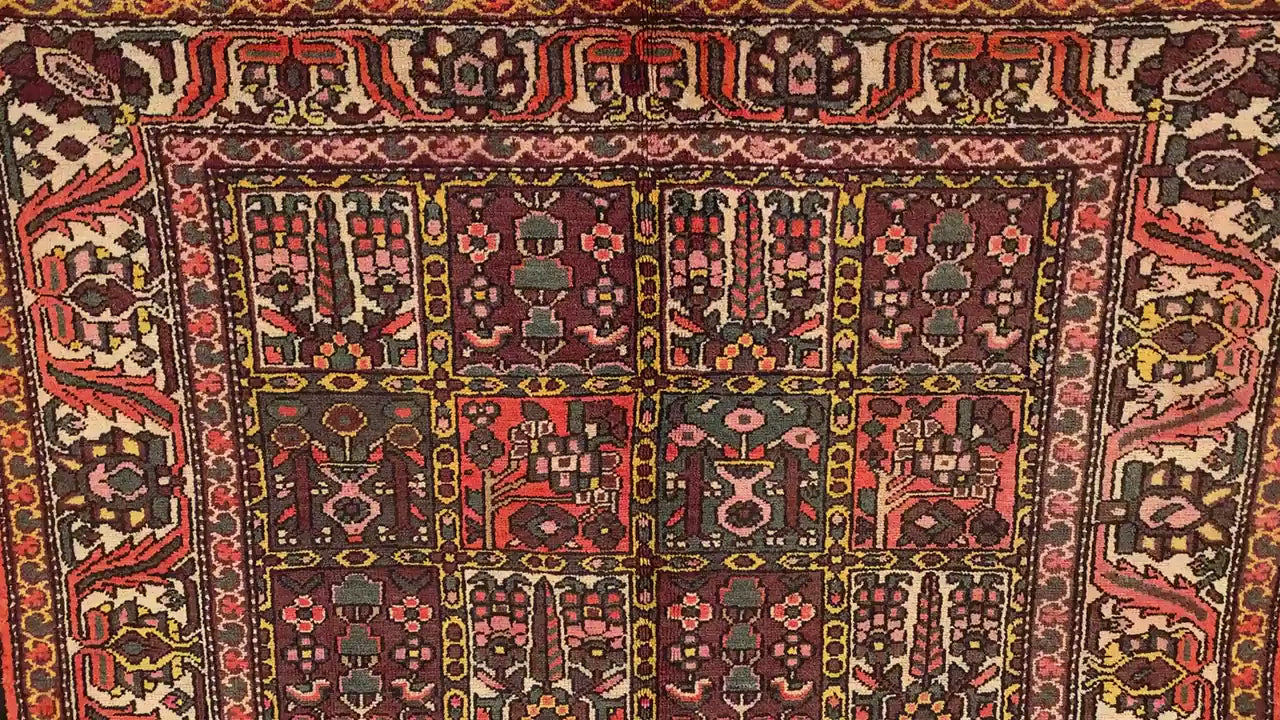 Vintage Tree of life design Rug 5x6 Ft Afghan Hand Knotted Rug, Oriental Turkmen Rug, Antique Tribal Wool Rug, Bedroom Rug, Living Room Rug.