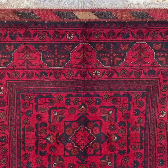 3x5 Ft Afghan Bukhara Rug, Turkmen Hand Knotted Wool Rug, Khal Muhammadi design Rug, Oriental Rug, Home Decor Rug, Bedroom Rug, Office Rug.