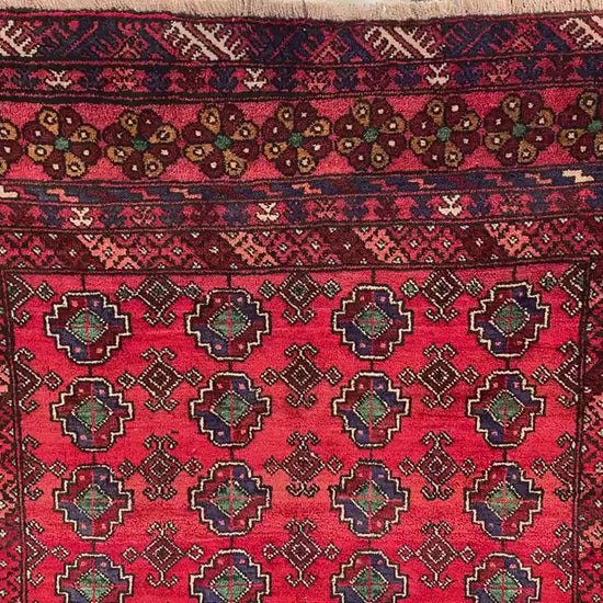 4x6 Famous HeratI Baluchi Rug, Afghan Handmade Rug. Mowri design Rug, Oriental Wool Rug Tribal Rug, Home Decor Rug, Living Room Bedroom Rug.