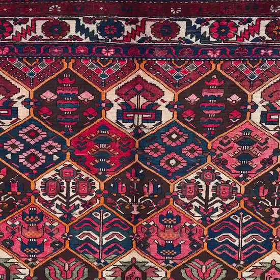 7x10 Ft Vintage Floral Rug, Afghan Hand knotted Wool Rug, Turkmen Tribal Rug, Antique Oriental Rug, Home Decor Rug Best for Living Room Rug.