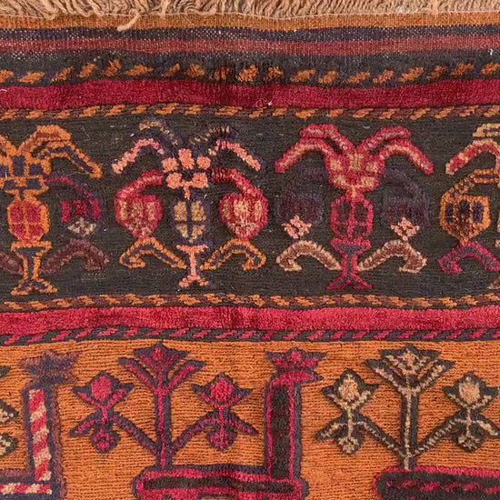 3x4 Ft Amazing Pictorial kilim Rug, Afghan Hand Knotted kilim Rug, Oriental Rug, Herat kilim Rug, Best for Kids Room Rug, Floral design Rug.