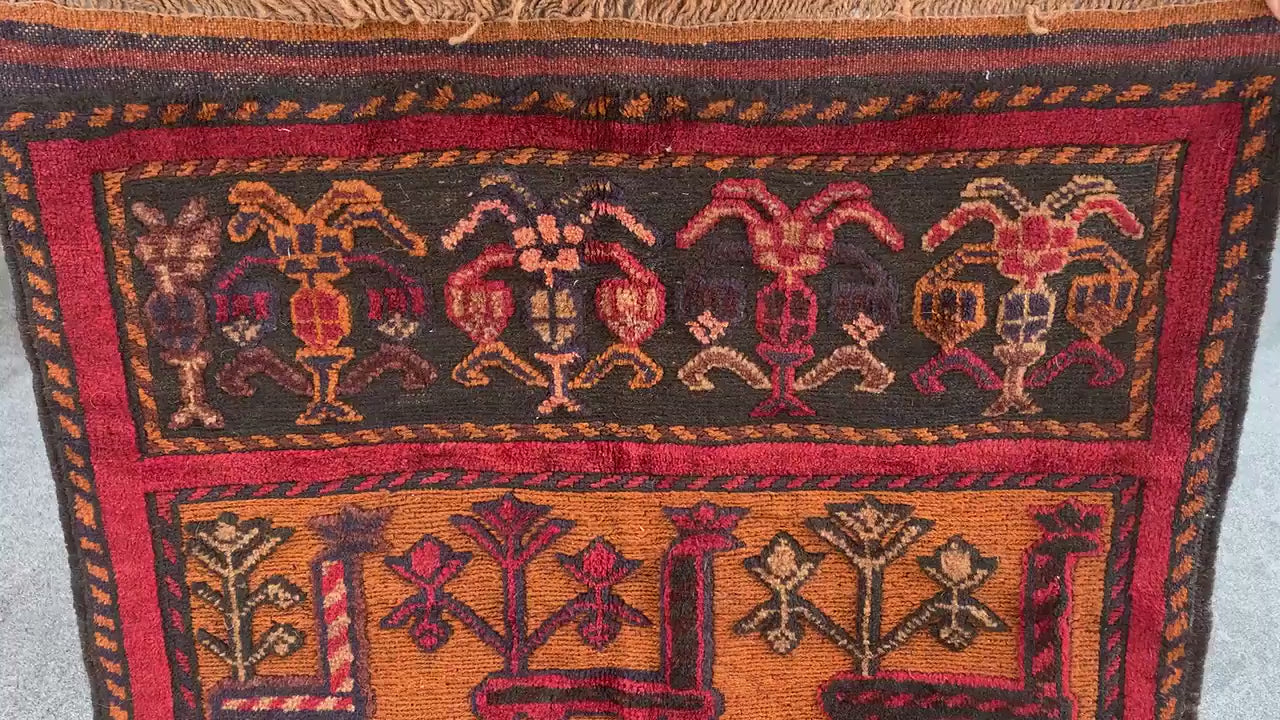 3x4 Ft Amazing Pictorial kilim Rug, Afghan Hand Knotted kilim Rug, Oriental Rug, Herat kilim Rug, Best for Kids Room Rug, Floral design Rug.